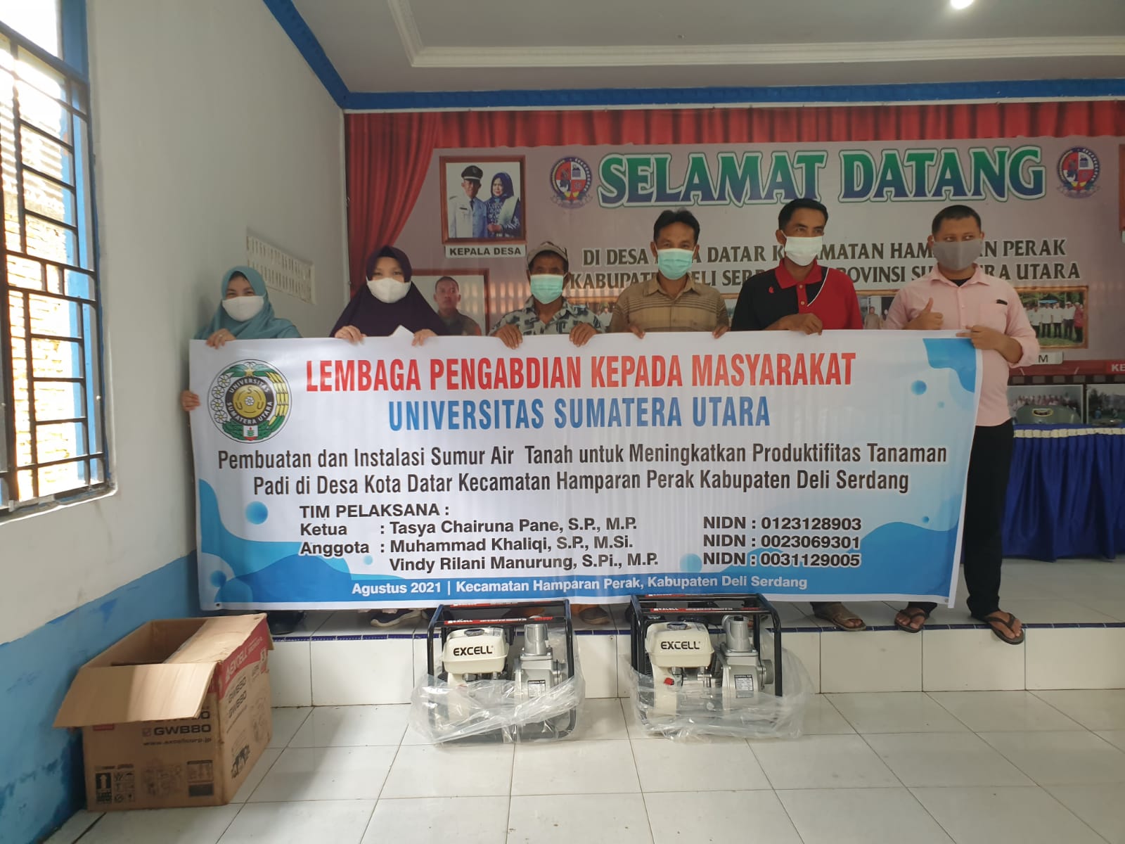 USU Lecturer Conducts Community Service to Farmer Groups Through the Making and Installation of Groundwater Wells to Increase Rice Plant Productivity in Kota Datar Village, Hamparan Perak District, Deli Serdang Regency